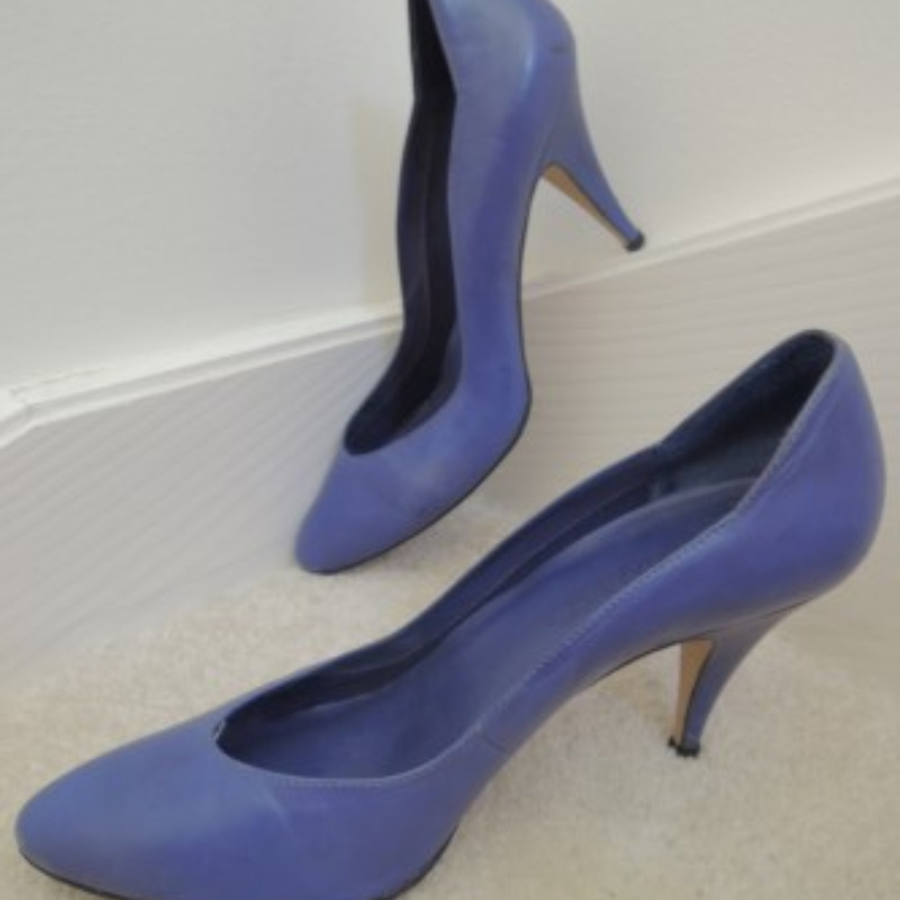 Ladies Shoes Size 8 1/2 M Purple Lthr 3 1/2" Heel